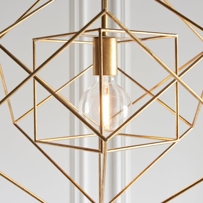 Endon 90032 1 Light Pendant Antique Gold Leaf