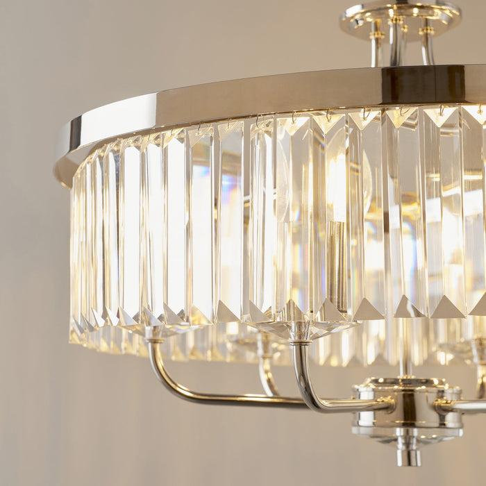Endon 90263 6 Light Pendant Bright Nickel Plate & Clear Cut Glass