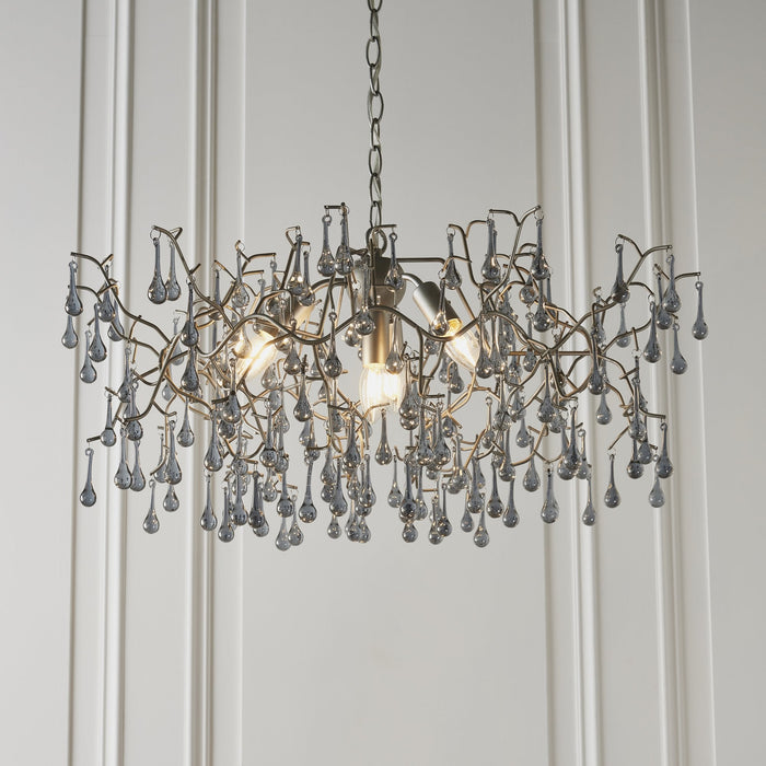 Endon 90301 4 Light Pendant Aged Silver Paint & Smokey Grey Tinted Glass