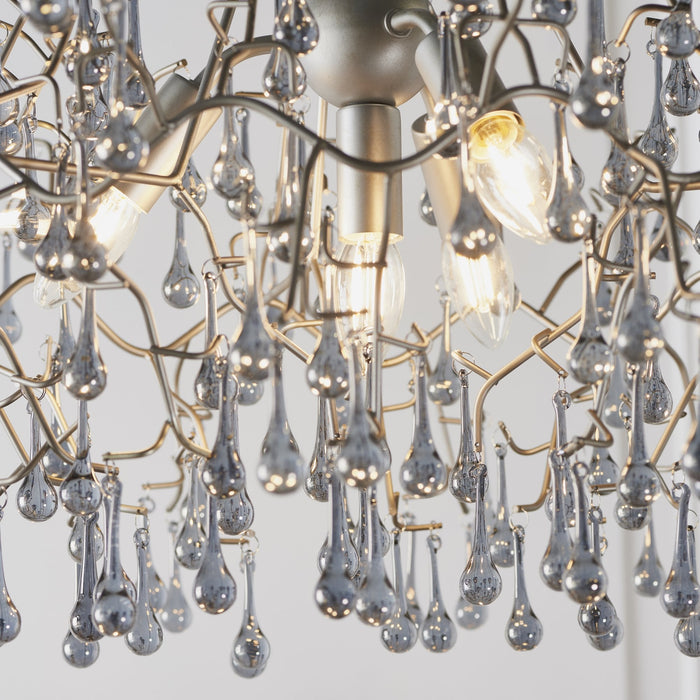 Endon 90301 4 Light Pendant Aged Silver Paint & Smokey Grey Tinted Glass