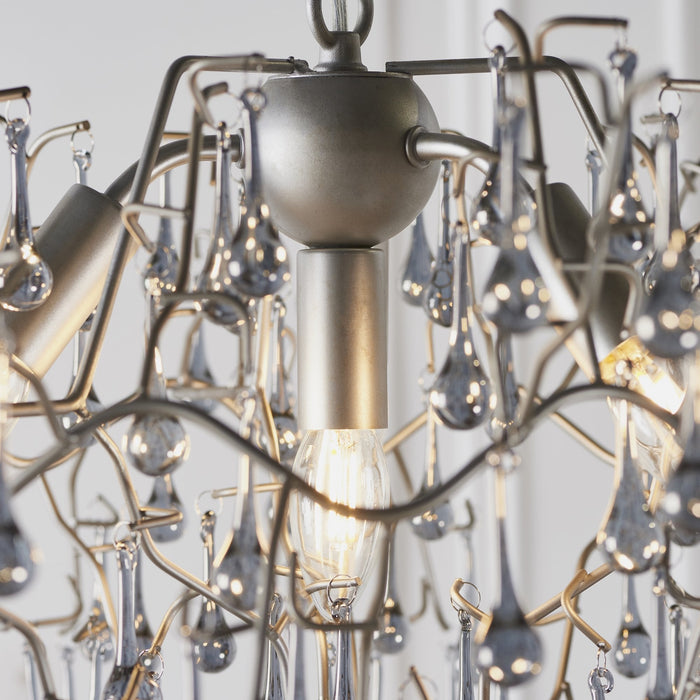 Endon 90301 4 Light Pendant Aged Silver Paint & Smokey Grey Tinted Glass