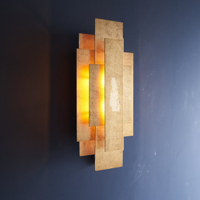 Endon 90452 2 Light Wall Light Antique Gold Leaf