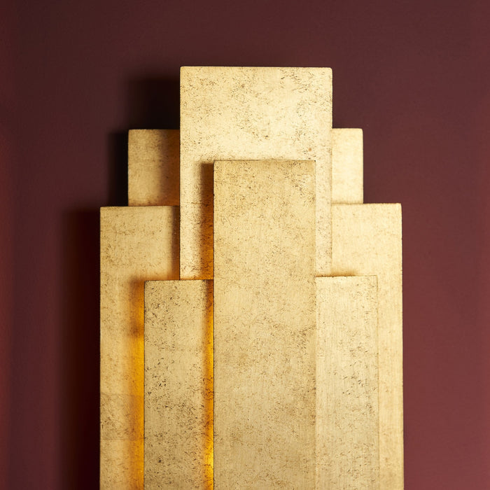 Endon 90452 2 Light Wall Light Antique Gold Leaf