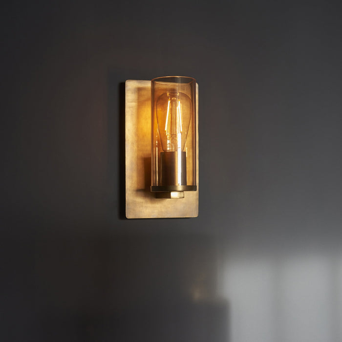 Endon 90598 1 Light Wall Light Brass Patina & Champagne Lustre Glass