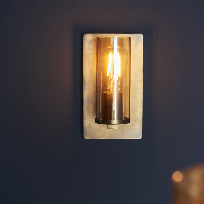 Endon 90598 1 Light Wall Light Brass Patina & Champagne Lustre Glass