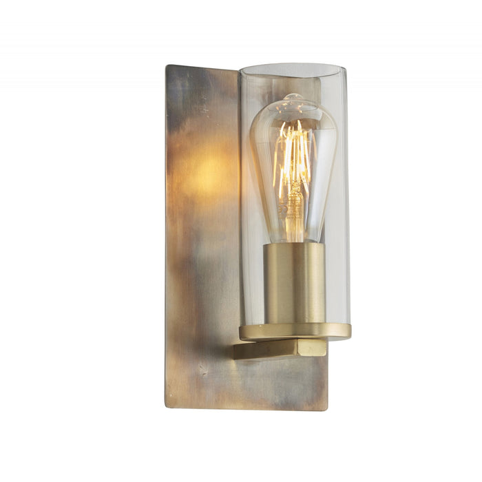 Endon 90600 1 Light Wall Light Bronze Patina Plate & Clear Glass