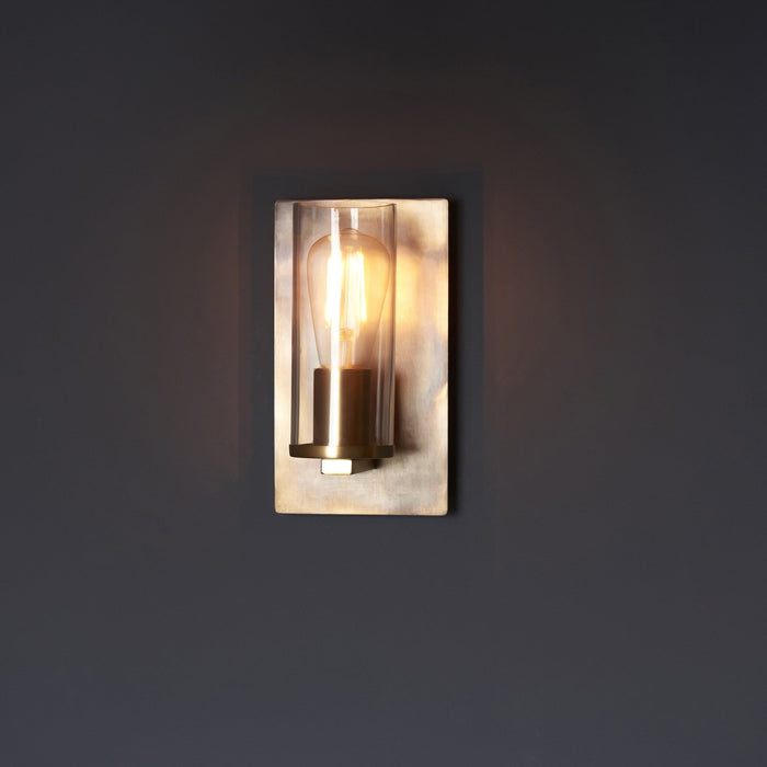 Endon 90600 1 Light Wall Light Bronze Patina Plate & Clear Glass
