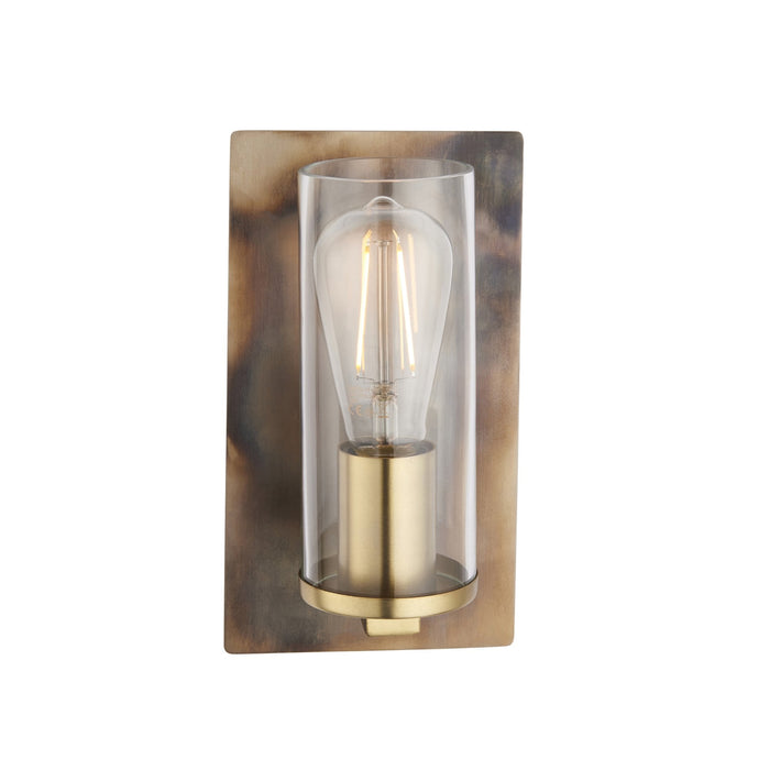 Endon 90600 1 Light Wall Light Bronze Patina Plate & Clear Glass