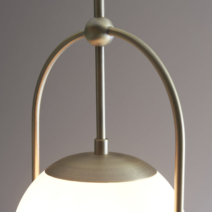 Endon 90844 1 Light Pendant Matt Antique Brass Plate & Opal Glass (S)
