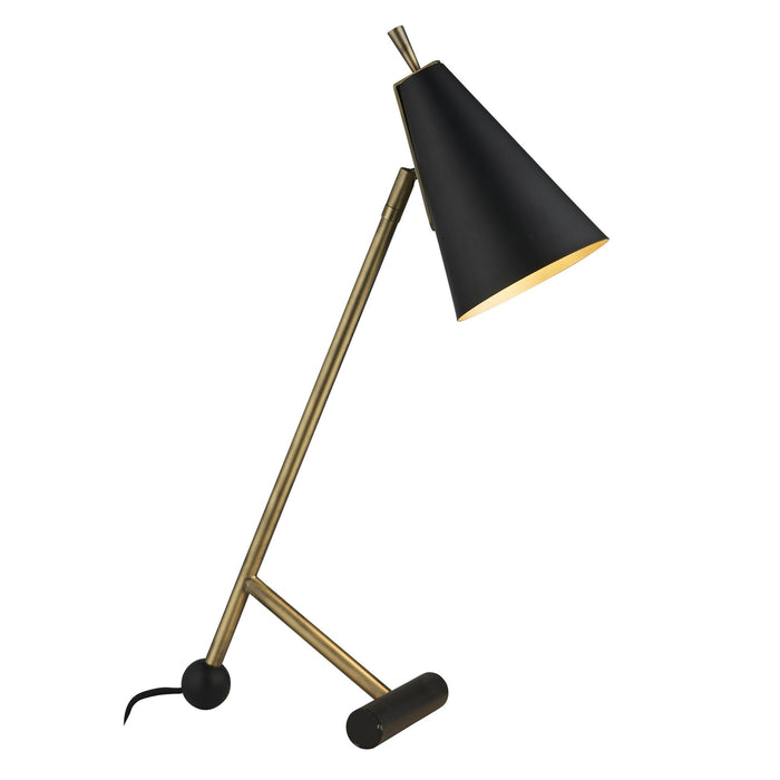 Endon 93064 1 Light Table Lamp Matt Antique Brass Plate & Matt Black