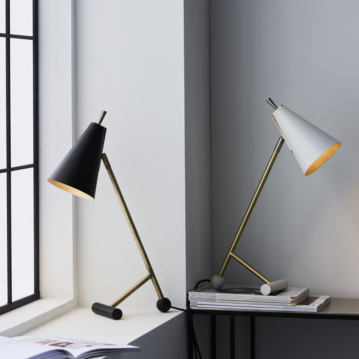 Endon 93064 1 Light Table Lamp Matt Antique Brass Plate & Matt Black