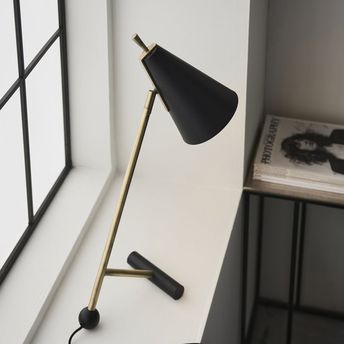 Endon 93064 1 Light Table Lamp Matt Antique Brass Plate & Matt Black