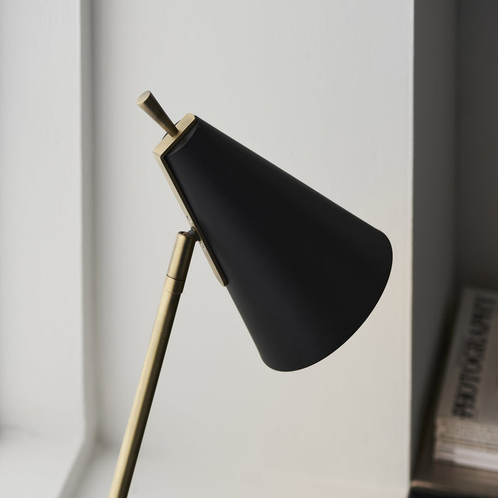 Endon 93064 1 Light Table Lamp Matt Antique Brass Plate & Matt Black