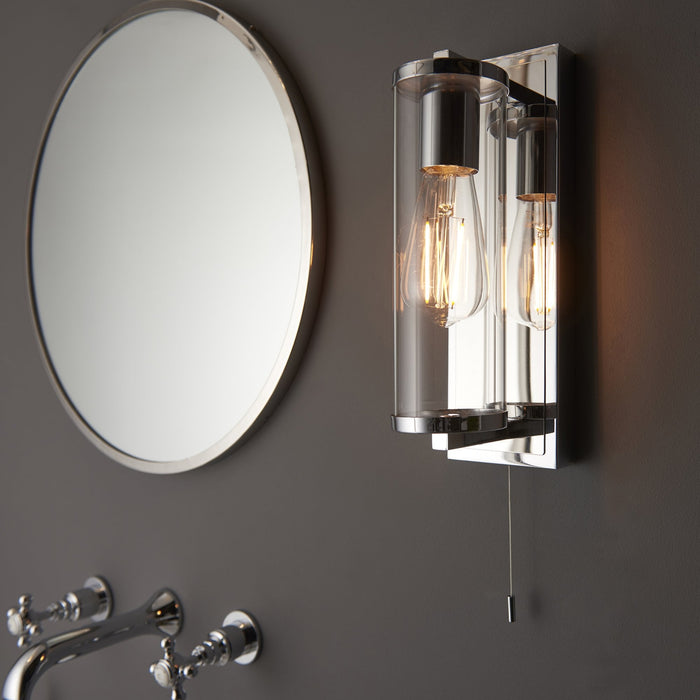 Endon 94074 Bathroom 1 Light Wall Light Chrome Plate & Clear Glass