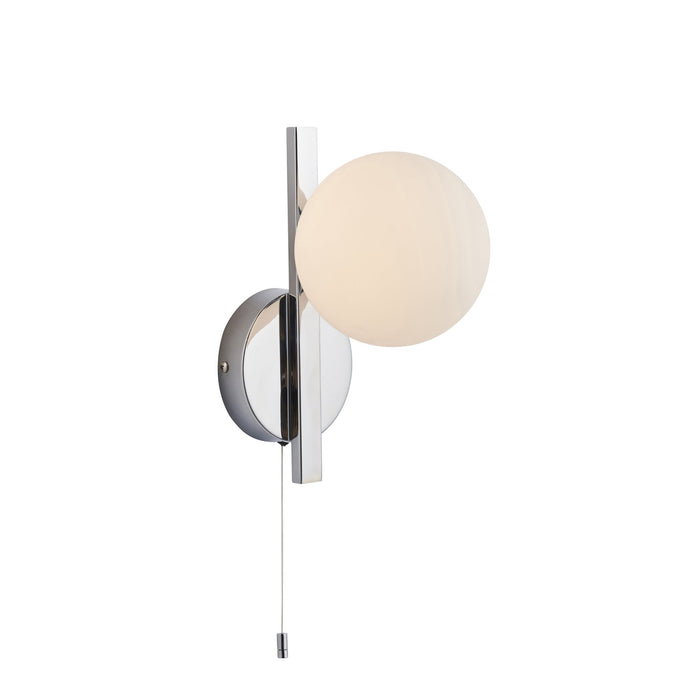 Endon 94080 Bathroom 1 Light Wall Light Chrome Plate & Matt Opal Glass