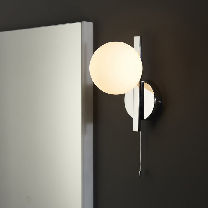 Endon 94080 Bathroom 1 Light Wall Light Chrome Plate & Matt Opal Glass