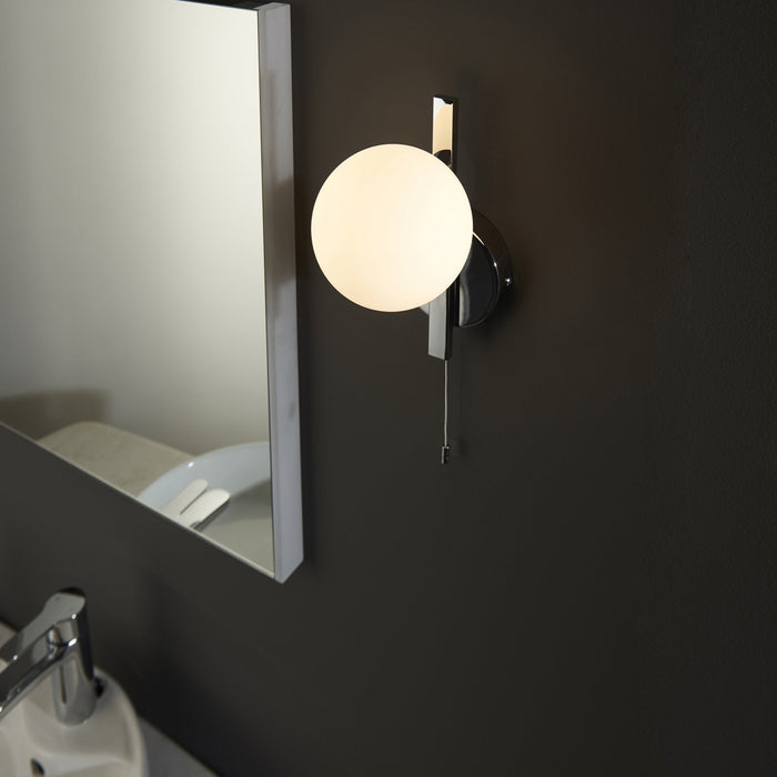 Endon 94080 Bathroom 1 Light Wall Light Chrome Plate & Matt Opal Glass