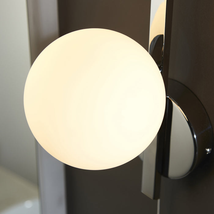 Endon 94080 Bathroom 1 Light Wall Light Chrome Plate & Matt Opal Glass