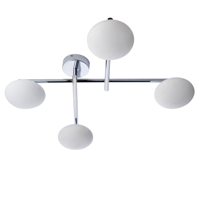Endon 95008 Bathroom 4 Light Semi Flush Ceiling Light Chrome Plate & Matt Opal Glass