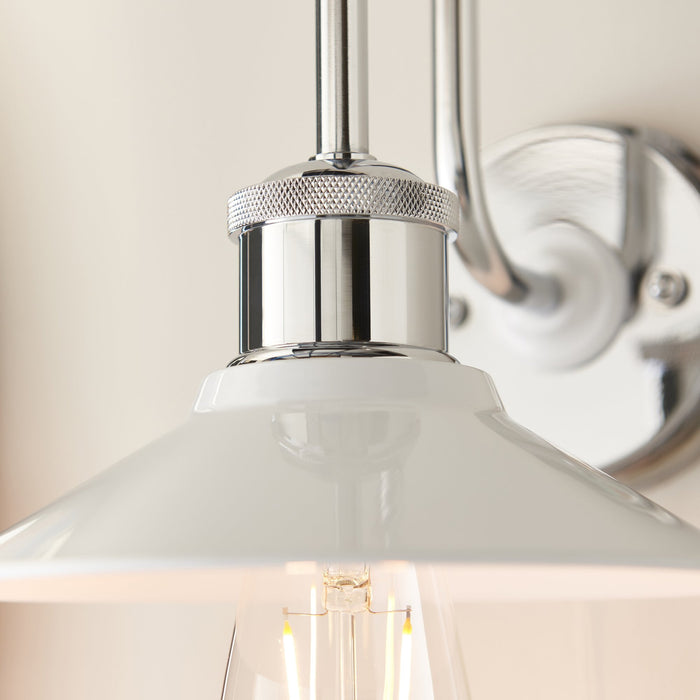 Endon 95508 Bathroom 1 Light Wall Light Chrome Plate & Gloss White