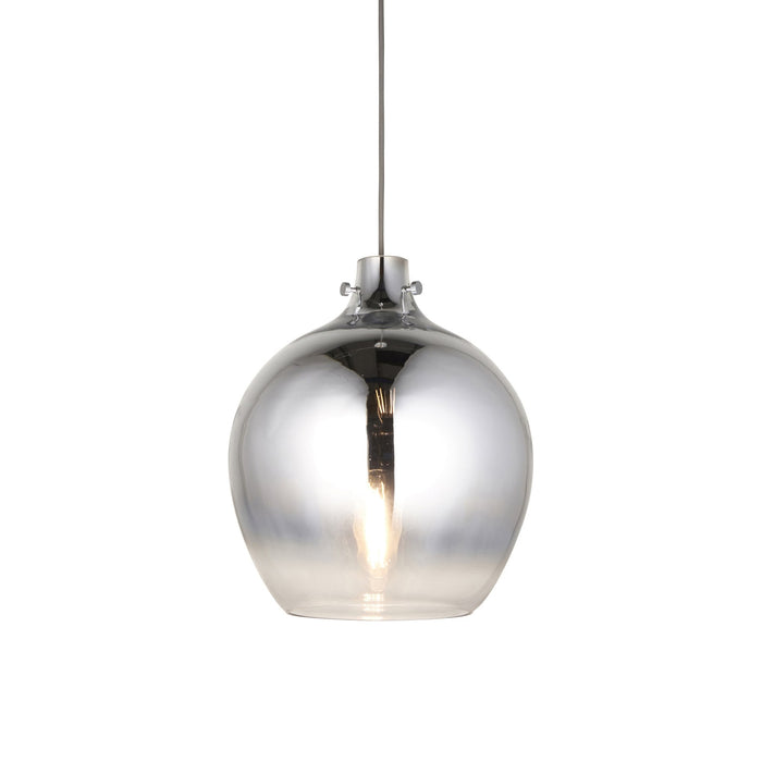 Endon 96442 1 Light Pendant Chrome Ombre Glass & Chrome Plate