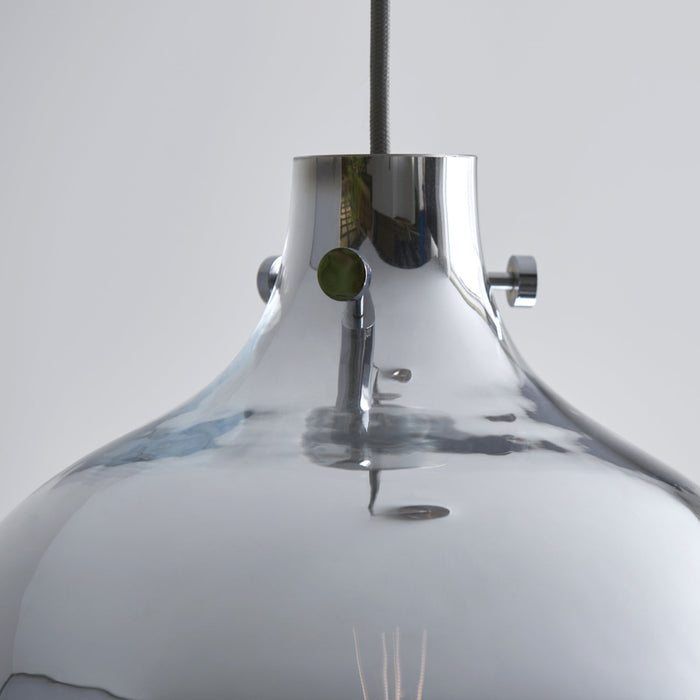 Endon 96442 1 Light Pendant Chrome Ombre Glass & Chrome Plate