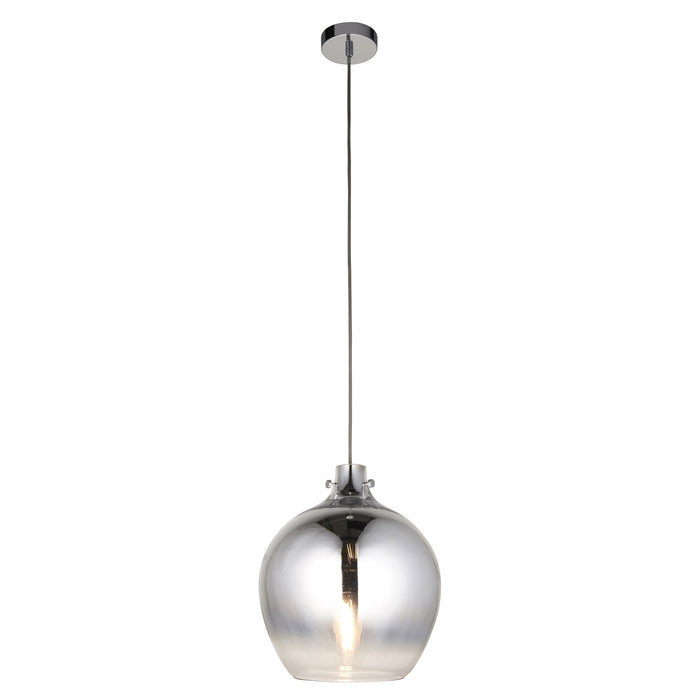 Endon 96442 1 Light Pendant Chrome Ombre Glass & Chrome Plate