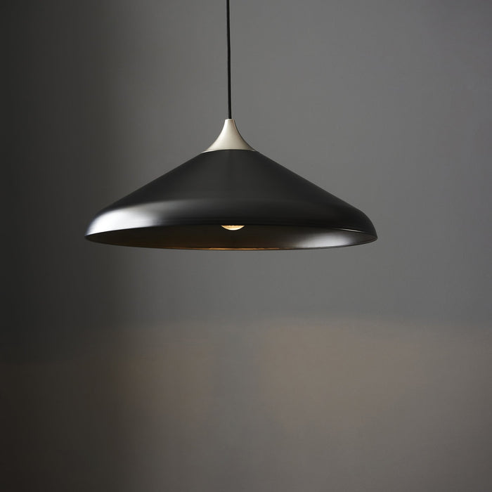 Endon 96560 1 Light Pendant Matt Black & Matt Nickel Plate