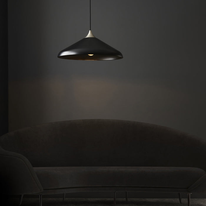 Endon 96560 1 Light Pendant Matt Black & Matt Nickel Plate