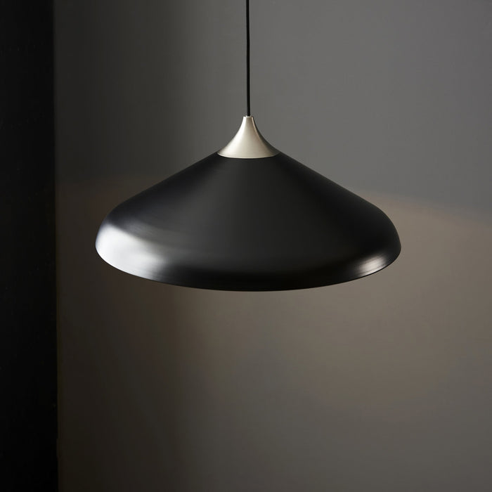 Endon 96560 1 Light Pendant Matt Black & Matt Nickel Plate