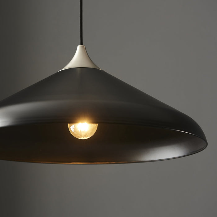 Endon 96560 1 Light Pendant Matt Black & Matt Nickel Plate