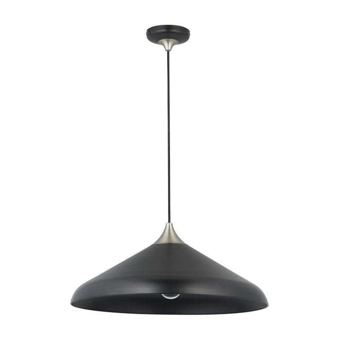 Endon 96560 1 Light Pendant Matt Black & Matt Nickel Plate