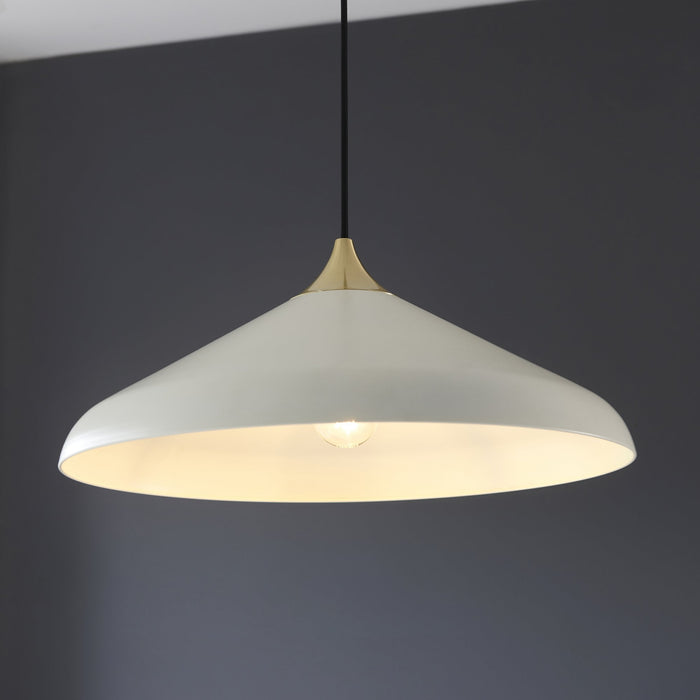 Endon 96561 1 Light Pendant Warm White & Brushed Brass Plate