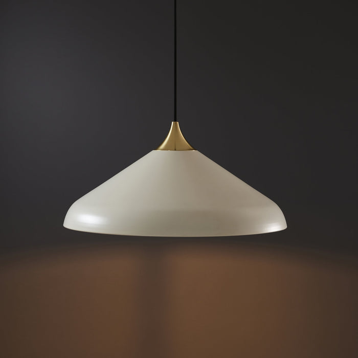 Endon 96561 1 Light Pendant Warm White & Brushed Brass Plate