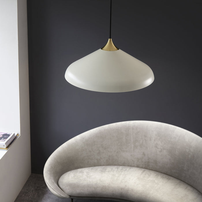 Endon 96561 1 Light Pendant Warm White & Brushed Brass Plate
