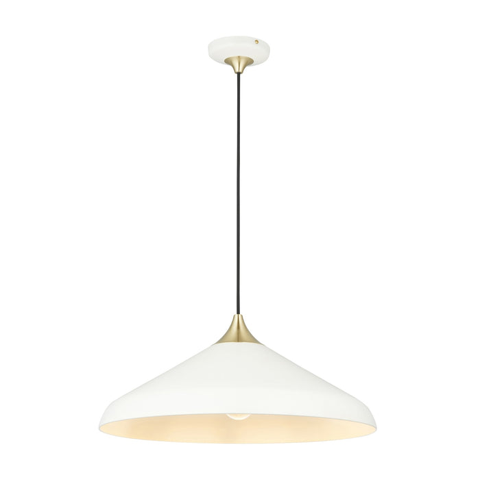 Endon 96561 1 Light Pendant Warm White & Brushed Brass Plate