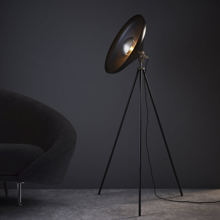 Endon 96562 1 Light Floor Lamp Matt Black & Matt Nickel Plate