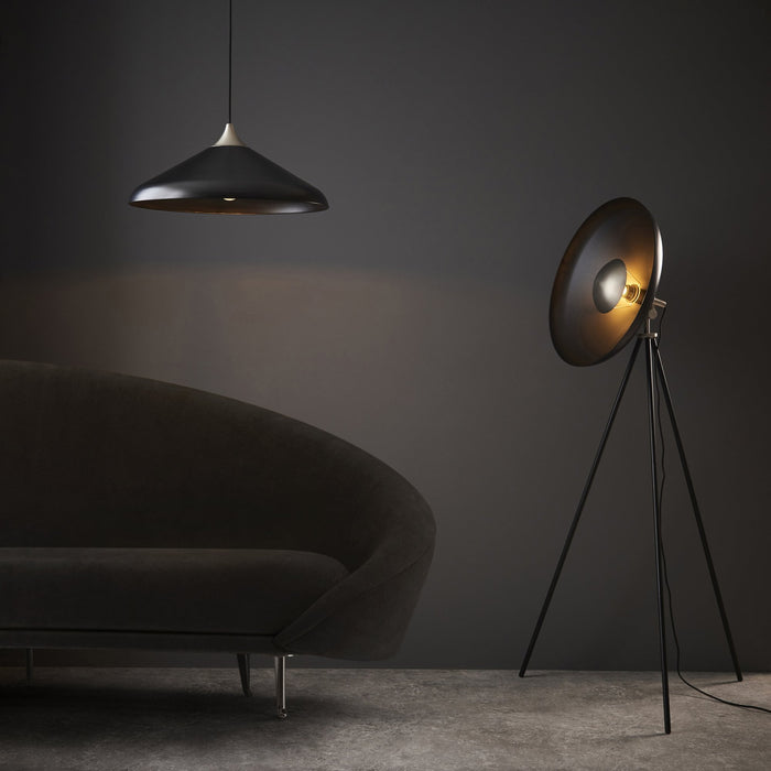 Endon 96562 1 Light Floor Lamp Matt Black & Matt Nickel Plate