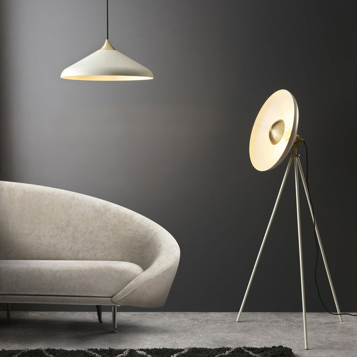 Endon 96563 1 Light Floor Lamp Warm White & Brushed Brass Plate