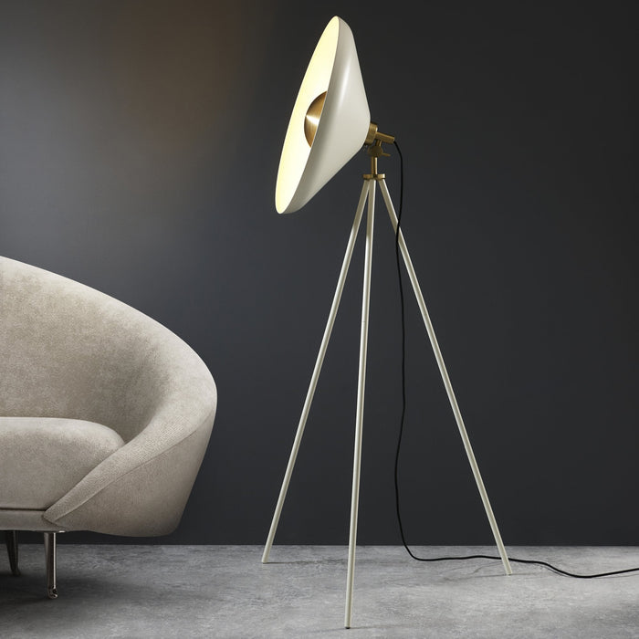 Endon 96563 1 Light Floor Lamp Warm White & Brushed Brass Plate