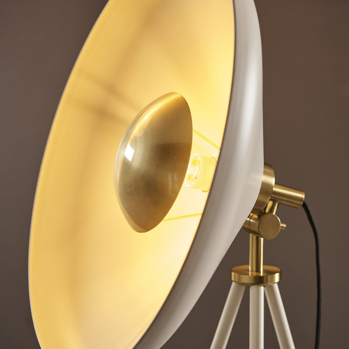 Endon 96563 1 Light Floor Lamp Warm White & Brushed Brass Plate