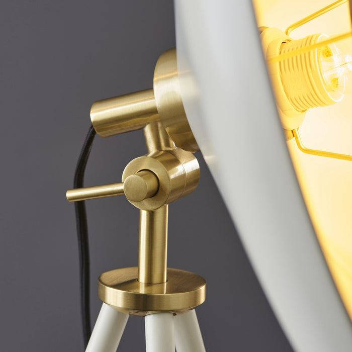 Nelson Lighting NL946563 1 Light Floor Lamp Warm White & Brushed Brass Plate