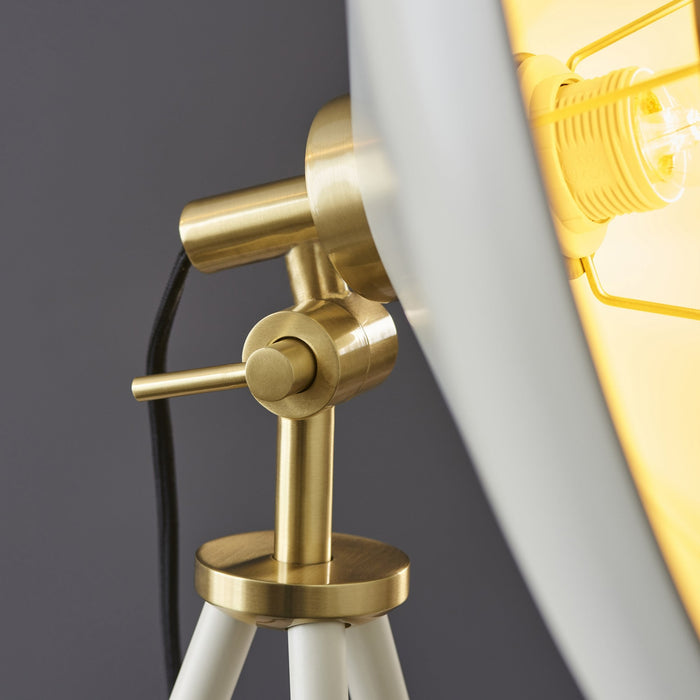 Endon 96563 1 Light Floor Lamp Warm White & Brushed Brass Plate