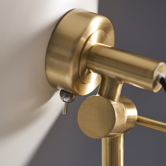 Endon 96563 1 Light Floor Lamp Warm White & Brushed Brass Plate