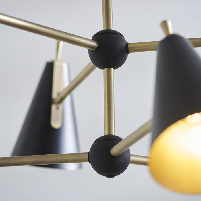 Endon 96702 6 Light Pendant Matt Antique Brass Plate & Matt Black