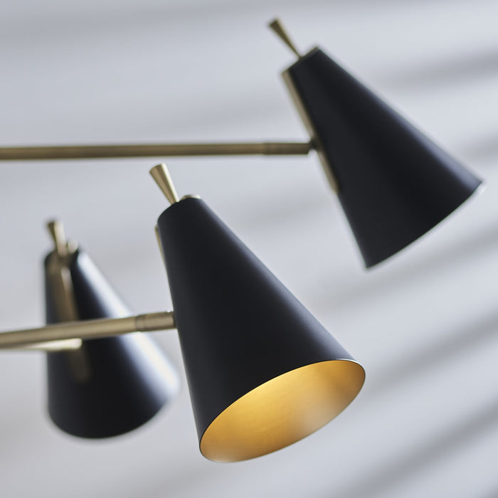Endon 96702 6 Light Pendant Matt Antique Brass Plate & Matt Black