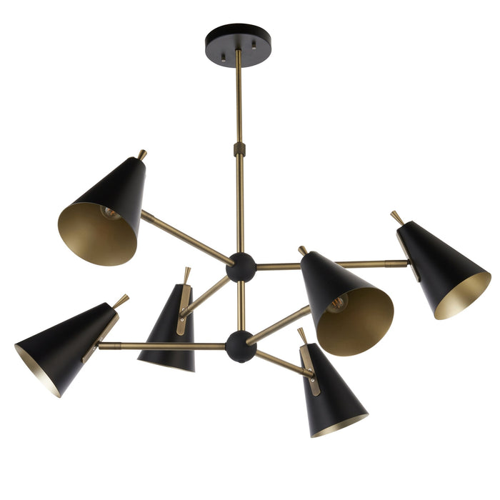 Endon 96702 6 Light Pendant Matt Antique Brass Plate & Matt Black