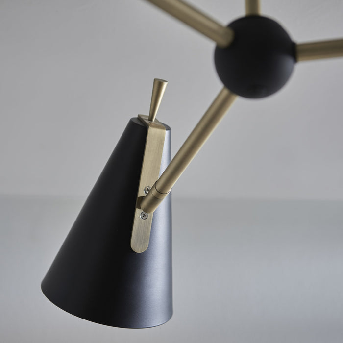 Endon 96746 3 Light Semi Flush Ceiling Light Matt Antique Brass Plate & Matt Black
