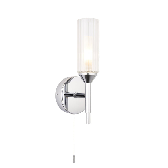 Endon 97171 Bathroom 1 Light Wall Light Chrome Plate & Clear/frosted Ribbed Glass
