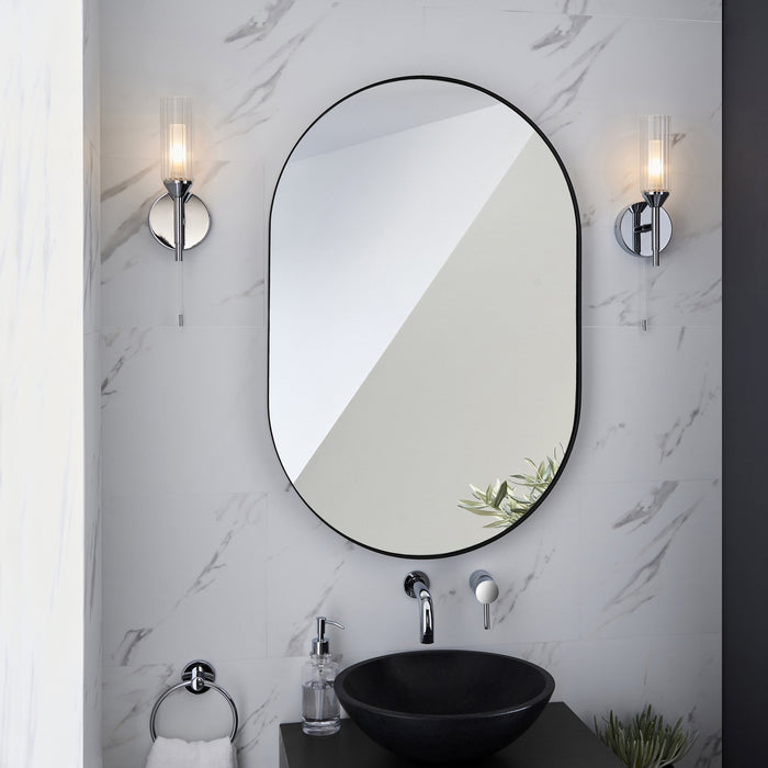 Endon 97171 Bathroom 1 Light Wall Light Chrome Plate & Clear/frosted Ribbed Glass